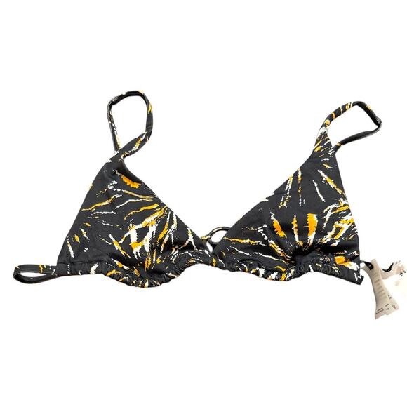 NWT Andie Swim x Demi Moore Size XL Women Tropez Top Black Gold Tie Adjustable‎ - Picture 1 of 5